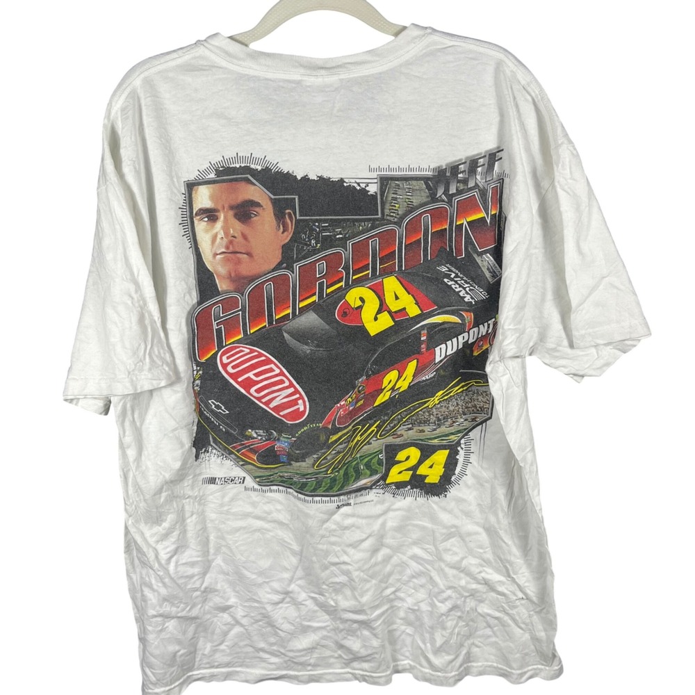 Chase Authentics NASCAR T-Shirt Mens XL White Jeff Gordon 24 DuPont Graphic Tee